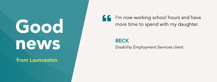 Beck starts a new career, in a new city with support from atWork Australia