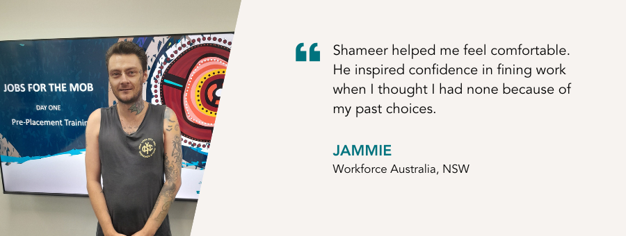 Jammie is working towards his goal as a marine photographer, after participating in Jobs for the Mob 