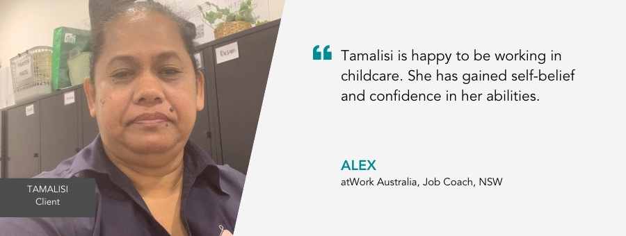 Tailored support helps Tamalisi reach her goal of working in childcare