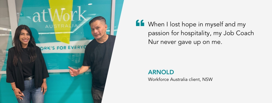 Arnolds Job Coach never gives up on him or his goals 